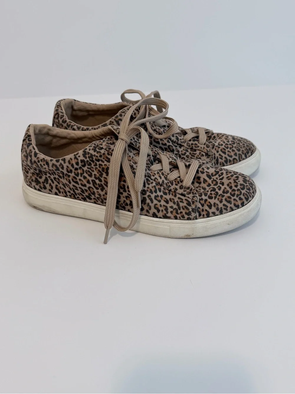 GAP Kids Leopard-Print Tan & Black Lace-Up Sneakers Girls Size 5